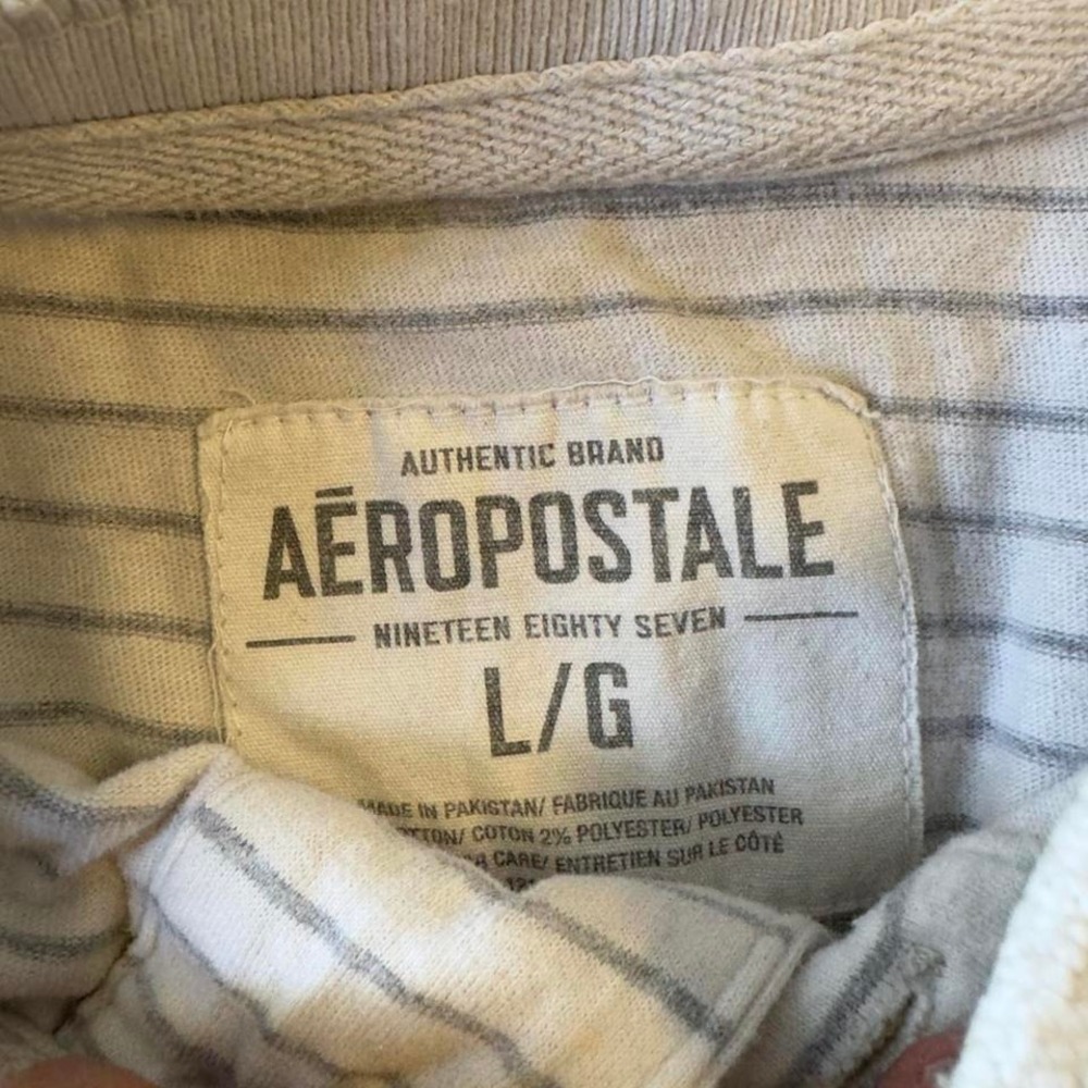 Vintage Aeropostale pinstripe long sleeve Henley shirt - Picture 2 of 6